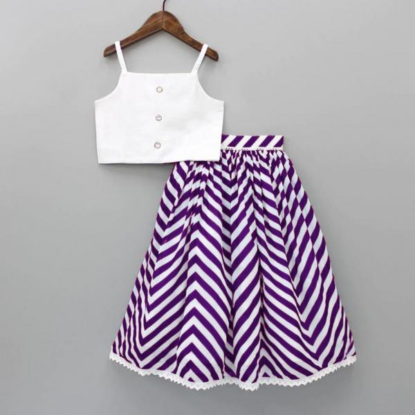 Zig Zag Aj 7549 Kids Silk Wear Top With Skirt Collection